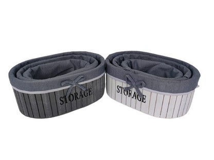 Set 3 cosuri ovale din lemn fara toarte