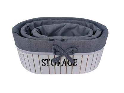 Set 3 cosuri ovale din lemn fara toarte