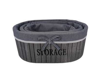 Set 3 cosuri ovale din lemn fara toarte