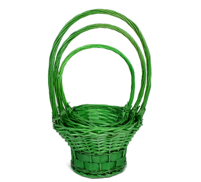 Set 3 cosuri rachita si nuiele late, colorate, rotunde cu o toarta