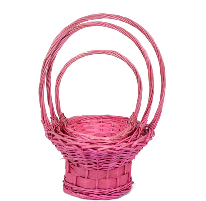 Set 3 cosuri rachita si nuiele late, colorate, rotunde cu o toarta