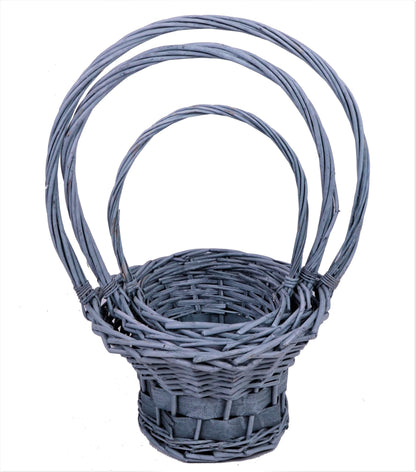 Set 3 cosuri rachita si nuiele late, colorate, rotunde cu o toarta