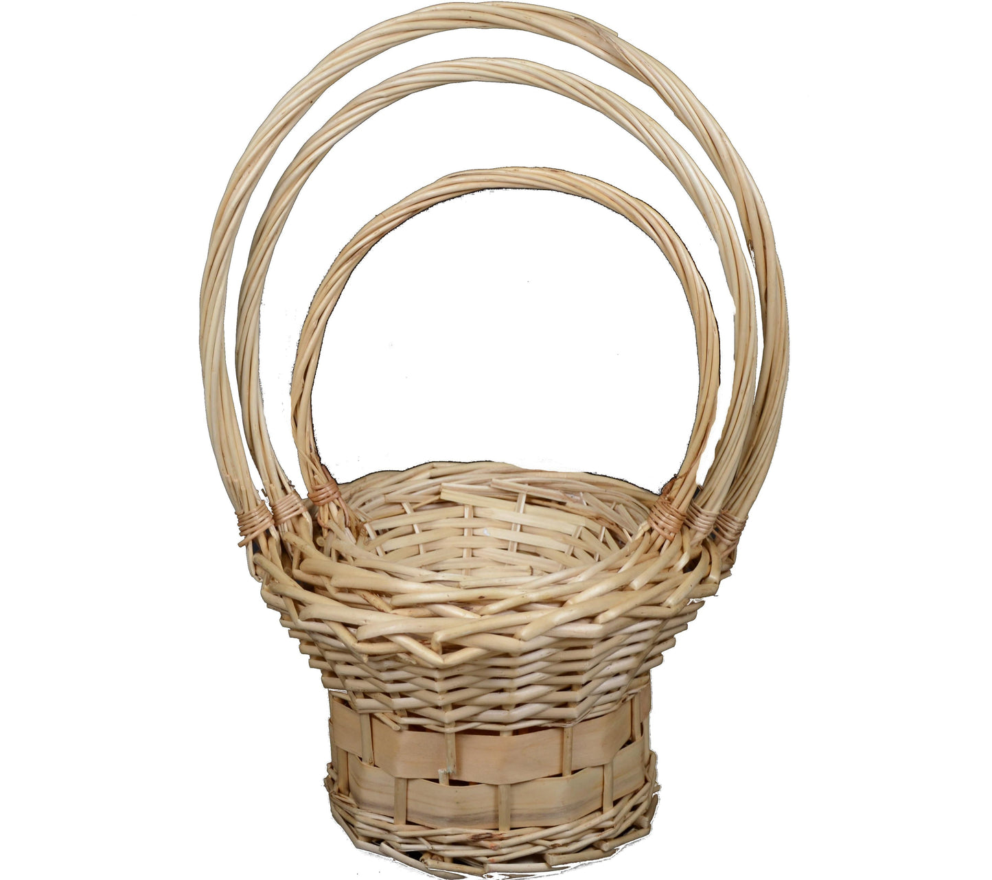 Set 3 cosuri rachita si nuiele late, colorate, rotunde cu o toarta