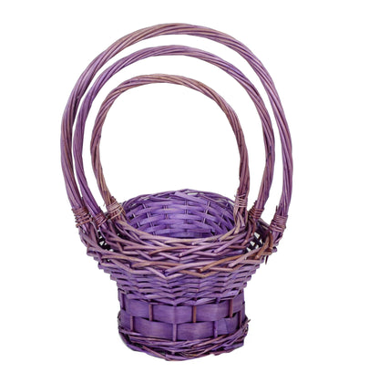 Set 3 cosuri rachita si nuiele late, colorate, rotunde cu o toarta