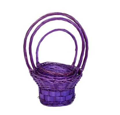 Set 3 cosuri rachita si nuiele late, colorate, rotunde cu o toarta