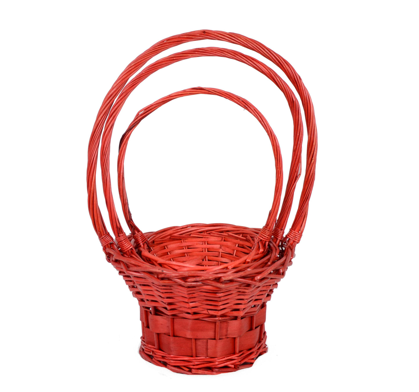 Set 3 cosuri rachita si nuiele late, colorate, rotunde cu o toarta