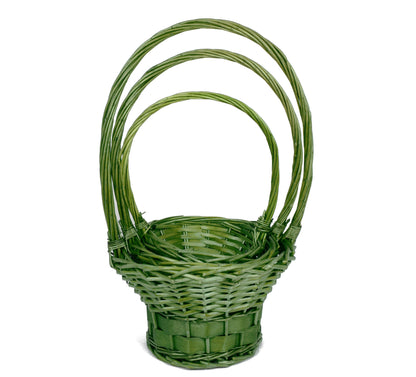 Set 3 cosuri rachita si nuiele late, colorate, rotunde cu o toarta