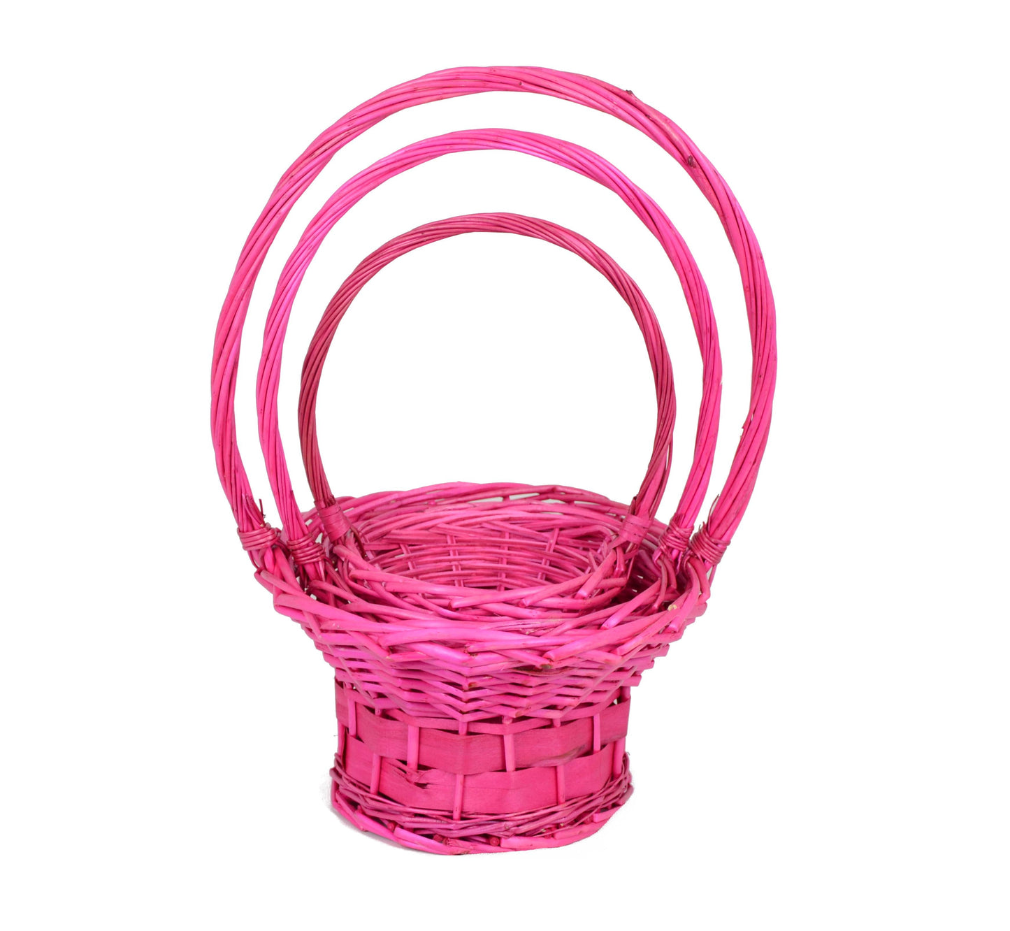 Set 3 cosuri rachita si nuiele late, colorate, rotunde cu o toarta