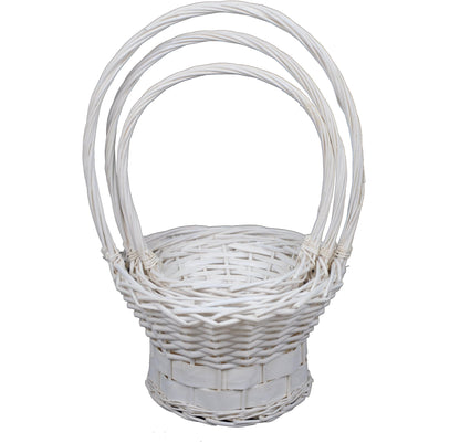 Set 3 cosuri rachita si nuiele late, colorate, rotunde cu o toarta