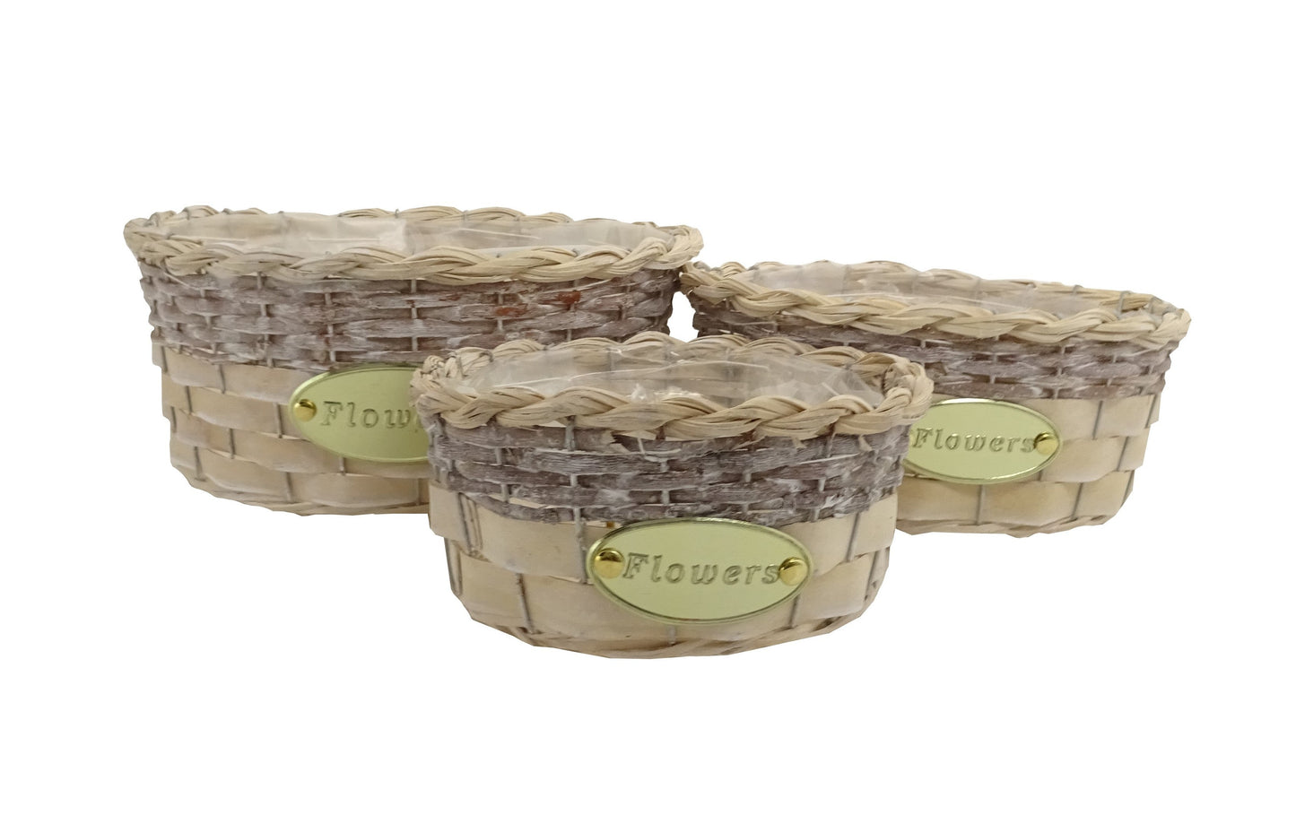 Set 3 cosuri rotunde din nuiele fara toarta