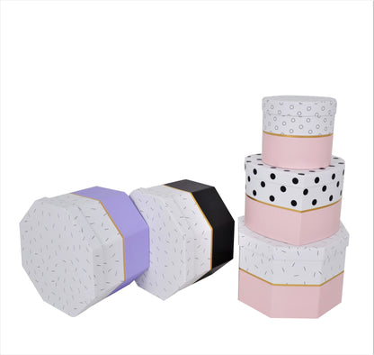 Set 3 Cutii cu Imprimeu si Forme Diferite pentru Flori H12-H15