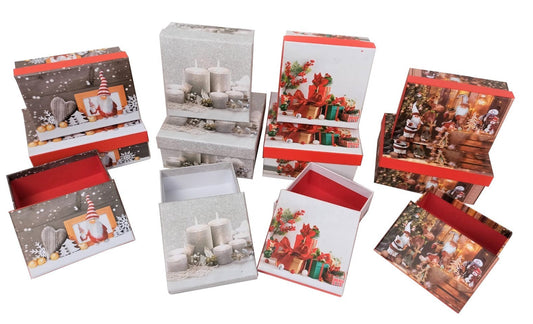 Set 3 cutii dreptunghiulare model Craciun H 6