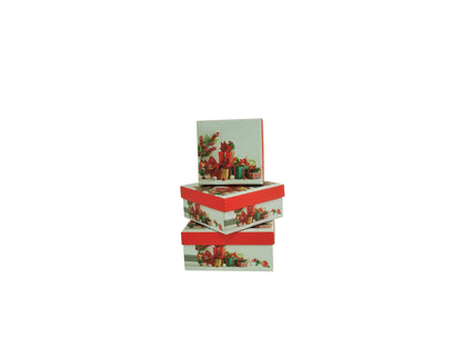 Set 3 cutii patrate model Craciun H 6