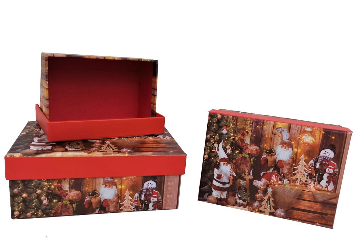 Set 3 cutii dreptunghiulare model Craciun H 6