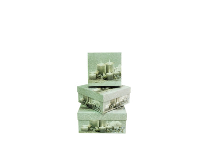 Set 3 cutii patrate model Craciun H 6