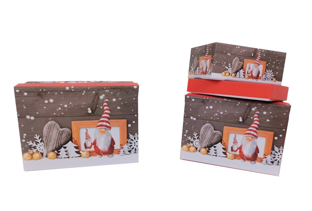 Set 3 cutii dreptunghiulare model Craciun H 6