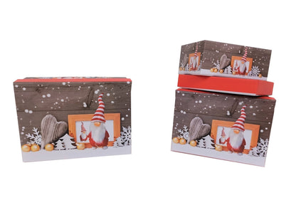 Set 3 cutii dreptunghiulare model Craciun H 6