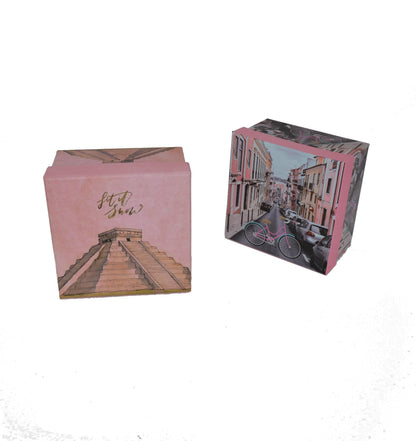 Set 3 Cutii Patrate cu Imprimeu pentru Flori H6-H8