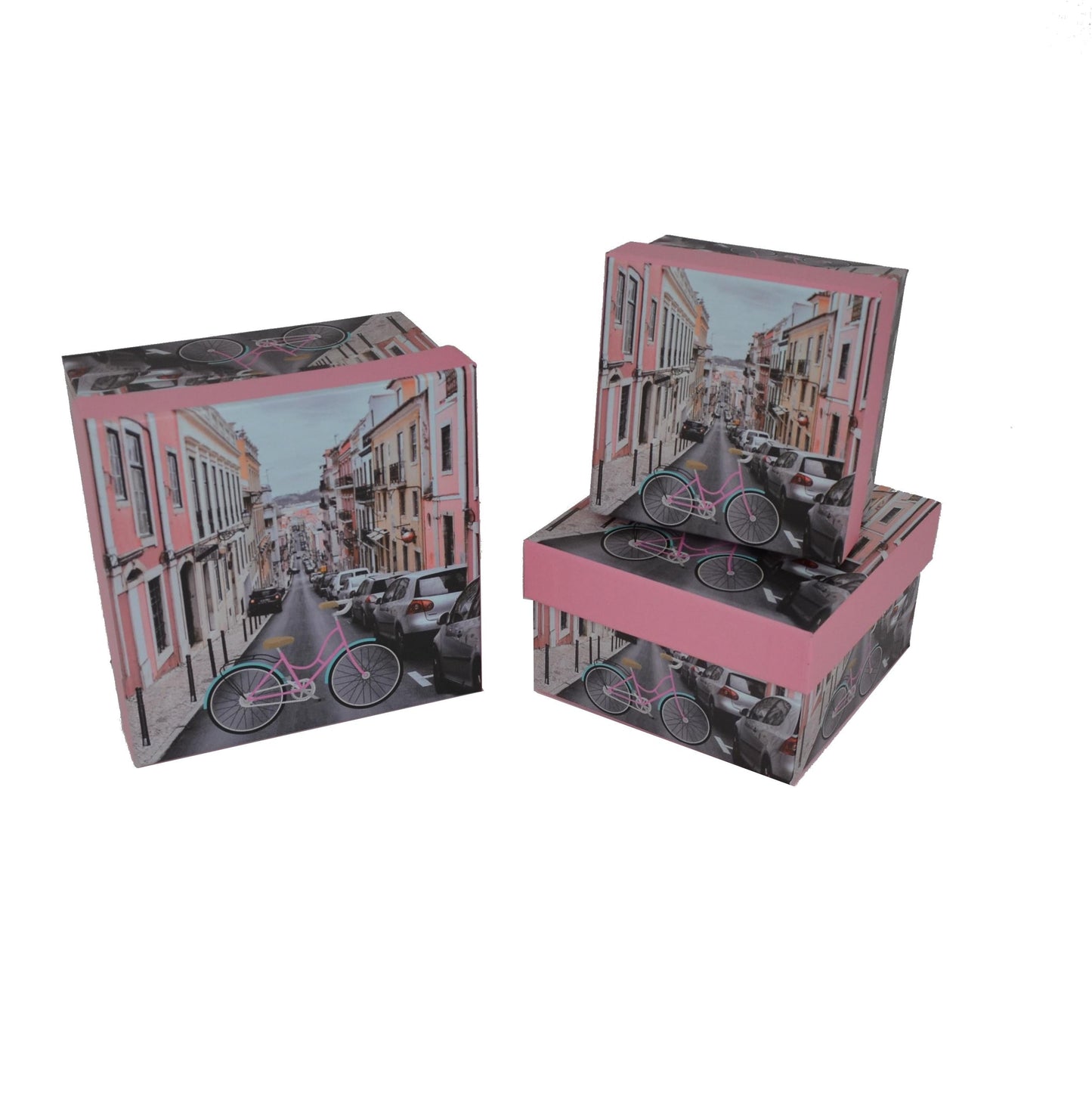 Set 3 Cutii Patrate cu Imprimeu pentru Flori H6-H8