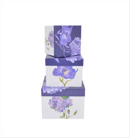 Set 3 Cutii Patrate cu Imprimeu pentru Flori H9-H13