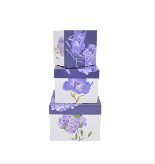 Set 3 cutii patrate cu imprimeu