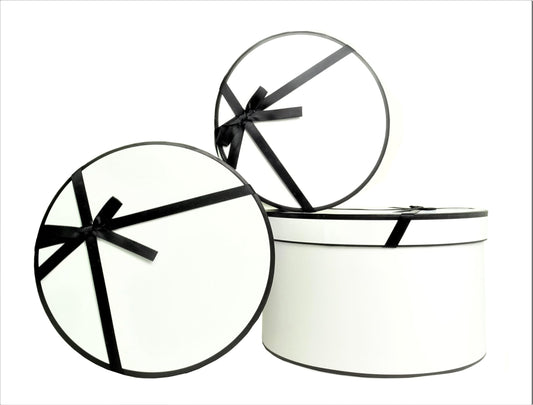 Set 3 cutii rotunde "Diplomat" cu funda