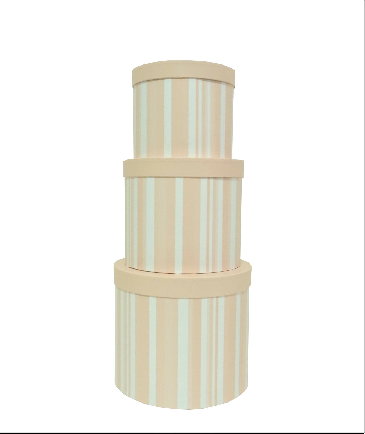 Set 3 cutii rotunde cu dungi