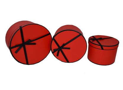 Set 3 Cutii Rotunde cu Funda pentru Flori H13-H15