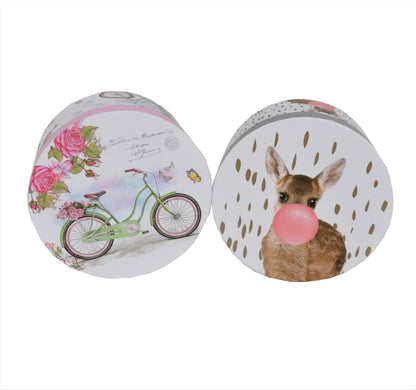 Set 3 Cutii Rotunde cu Imprimeu pentru Flori H7-H11