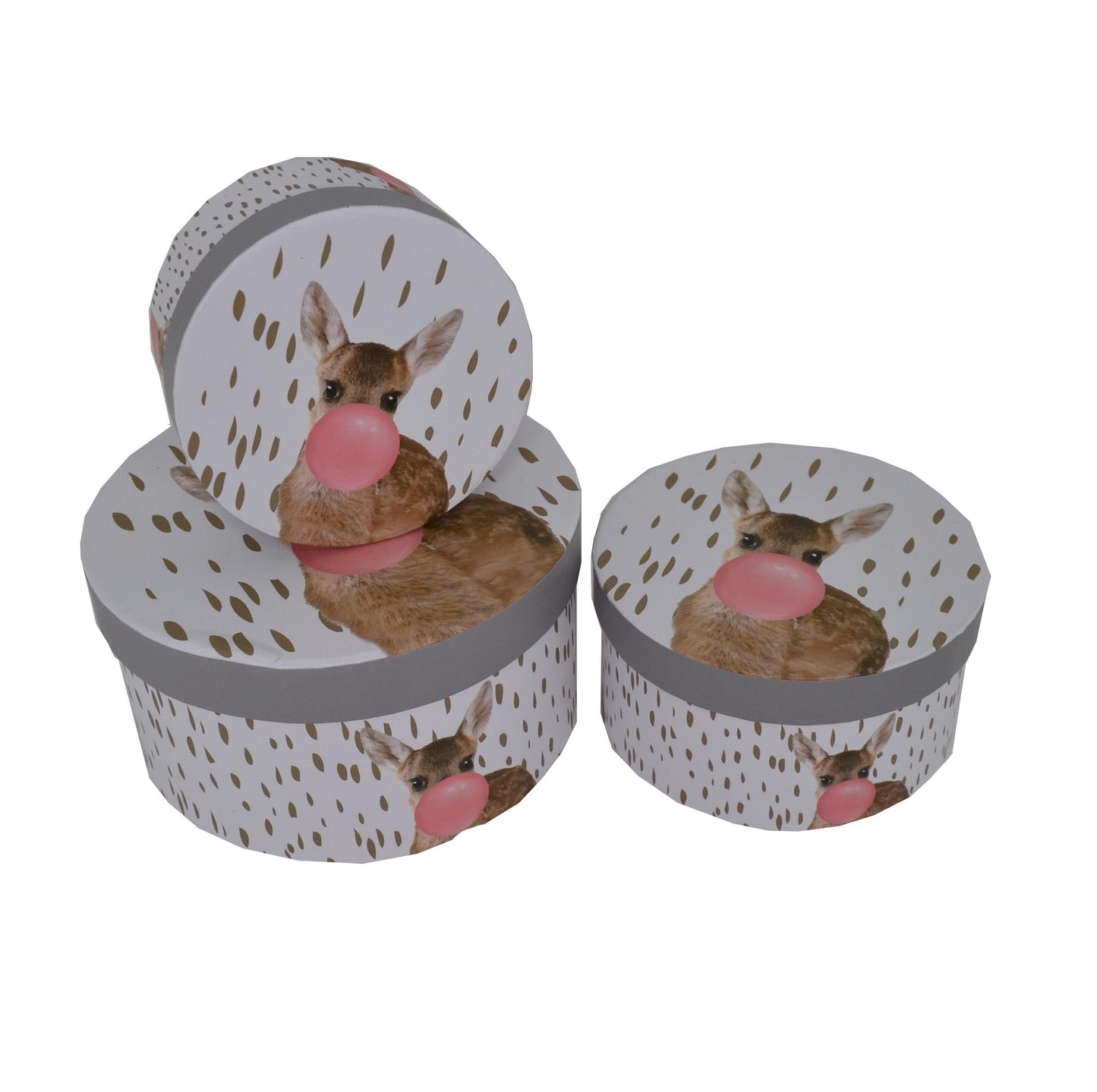 Set 3 Cutii Rotunde cu Imprimeu pentru Flori H7-H11