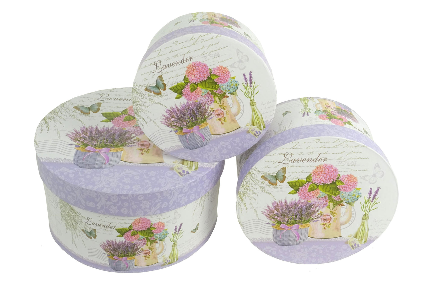 Set 3 Cutii Rotunde cu Imprimeu pentru Flori H7-H11