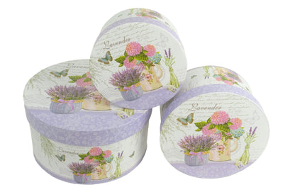 Set 3 Cutii Rotunde cu Imprimeu pentru Flori H7-H11