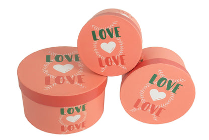 Set 3 Cutii Rotunde cu Imprimeu pentru Flori H7-H11