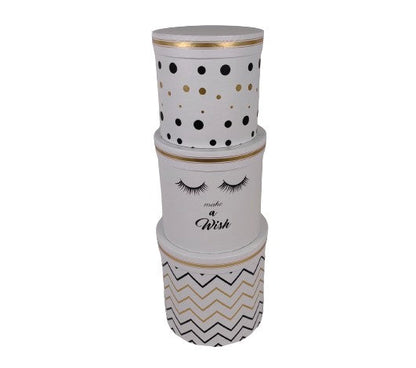 Set 3 Cutii Rotunde cu Imprimeu Diferit pentru Flori H15-H19