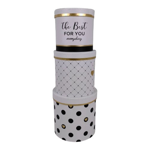 Set 3 Cutii Rotunde cu Imprimeu Diferit pentru Flori H15-H19