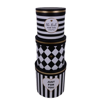 Set 3 Cutii Rotunde cu Imprimeu Diferit pentru Flori H15-H19