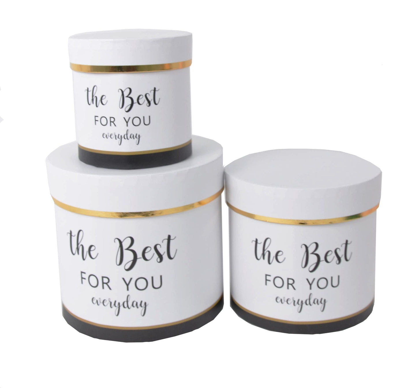 Set 3 cutii rotunde cu imprimeu