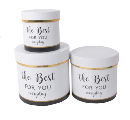 Set 3 cutii rotunde cu imprimeu