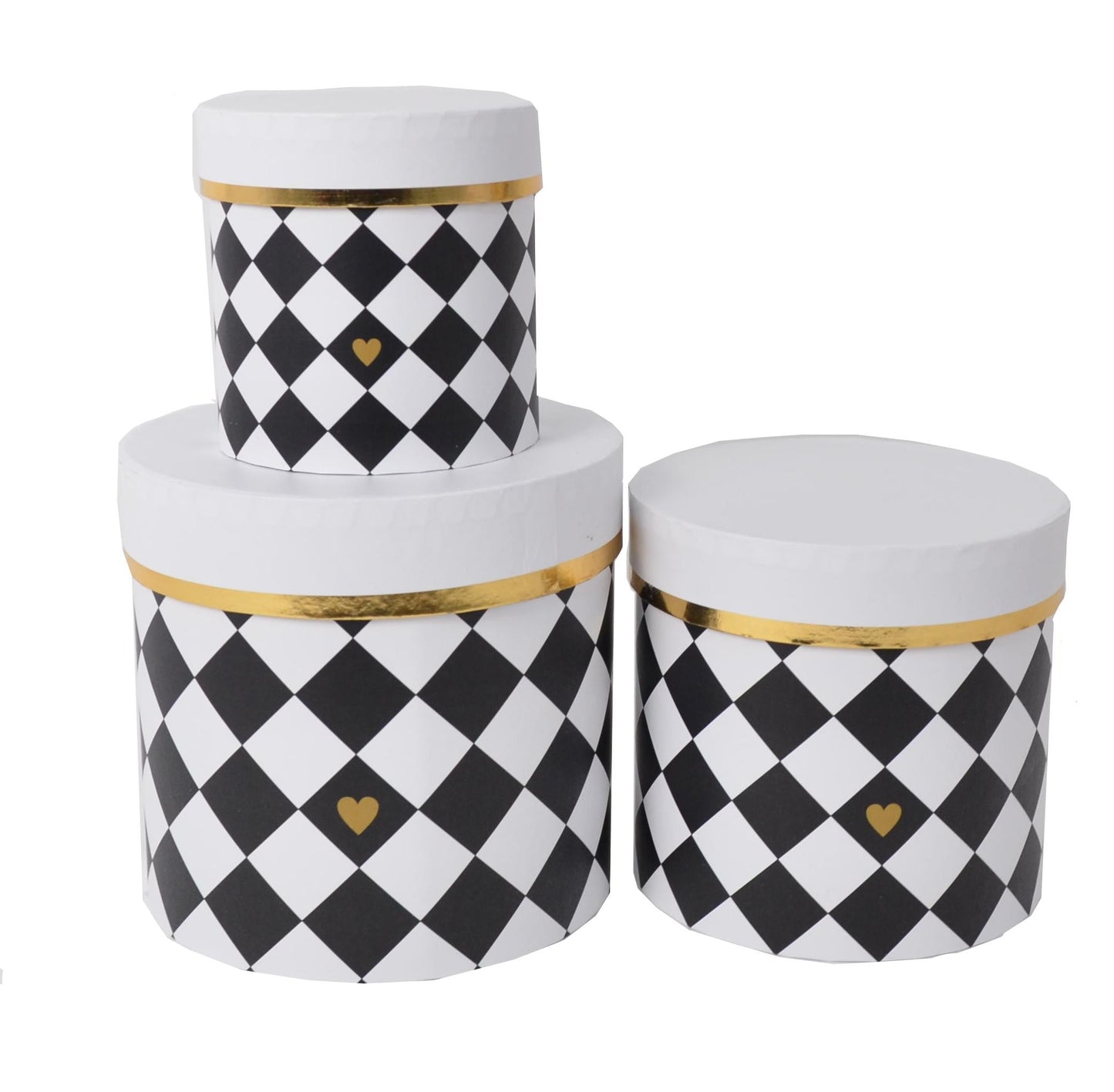 Set 3 cutii rotunde cu imprimeu