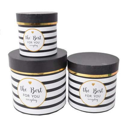 Set 3 cutii rotunde cu imprimeu