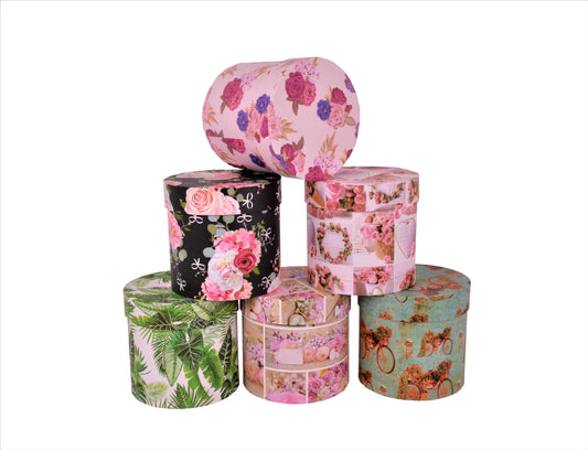 Set 3 cutii rotunde cu imprimeu foto