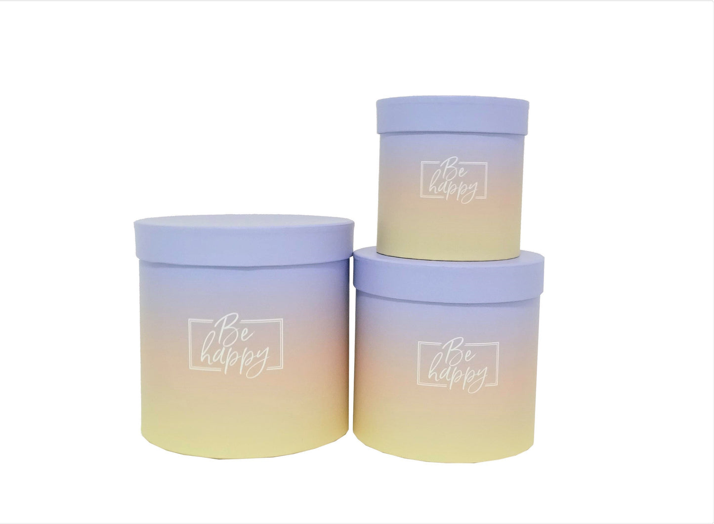 Set 3 Cutii Rotunde Degrade pentru Flori H12-H17