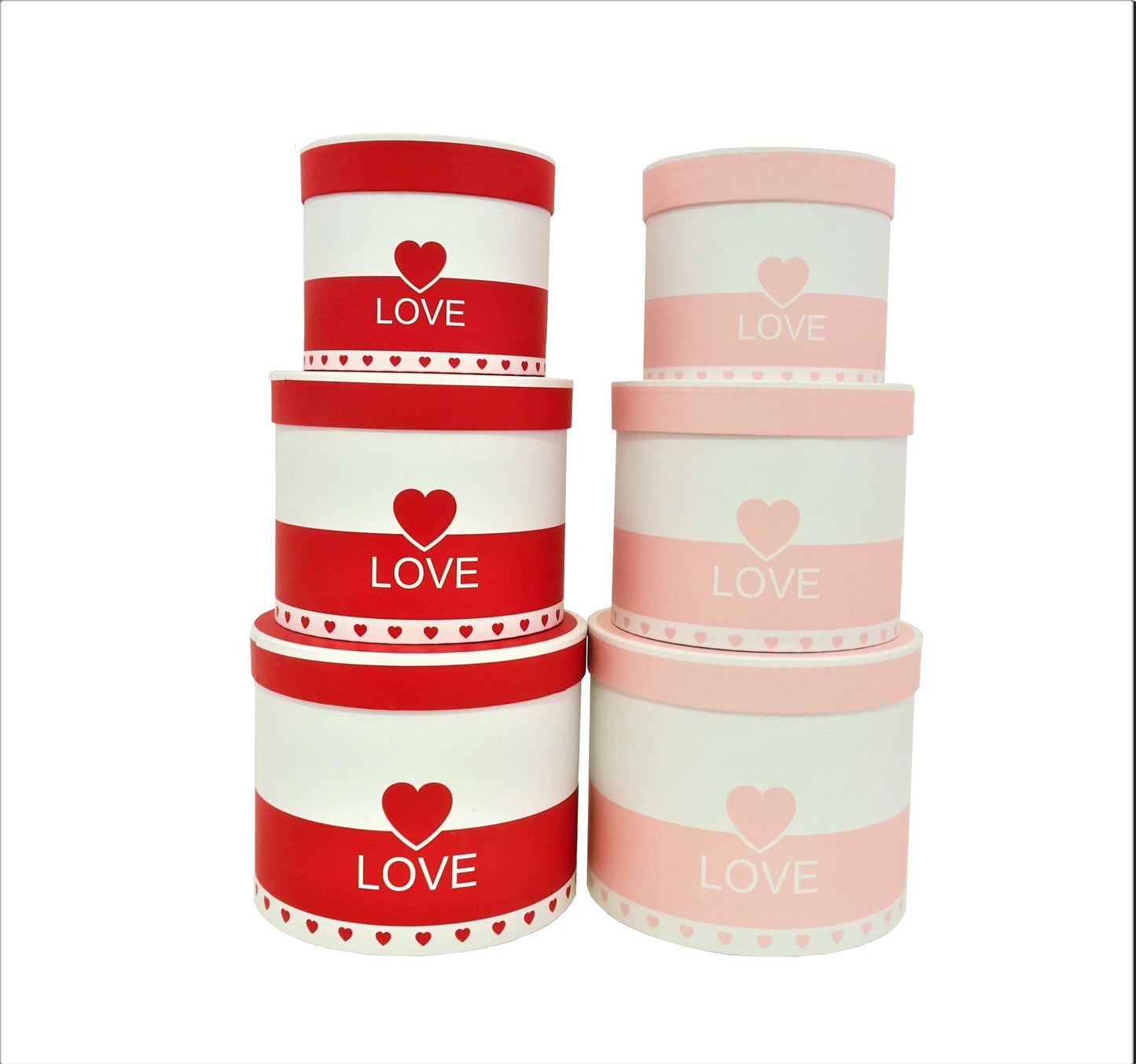 Set 3 Cutii Rotunde in Doua Culori pentru Flori H13-H17