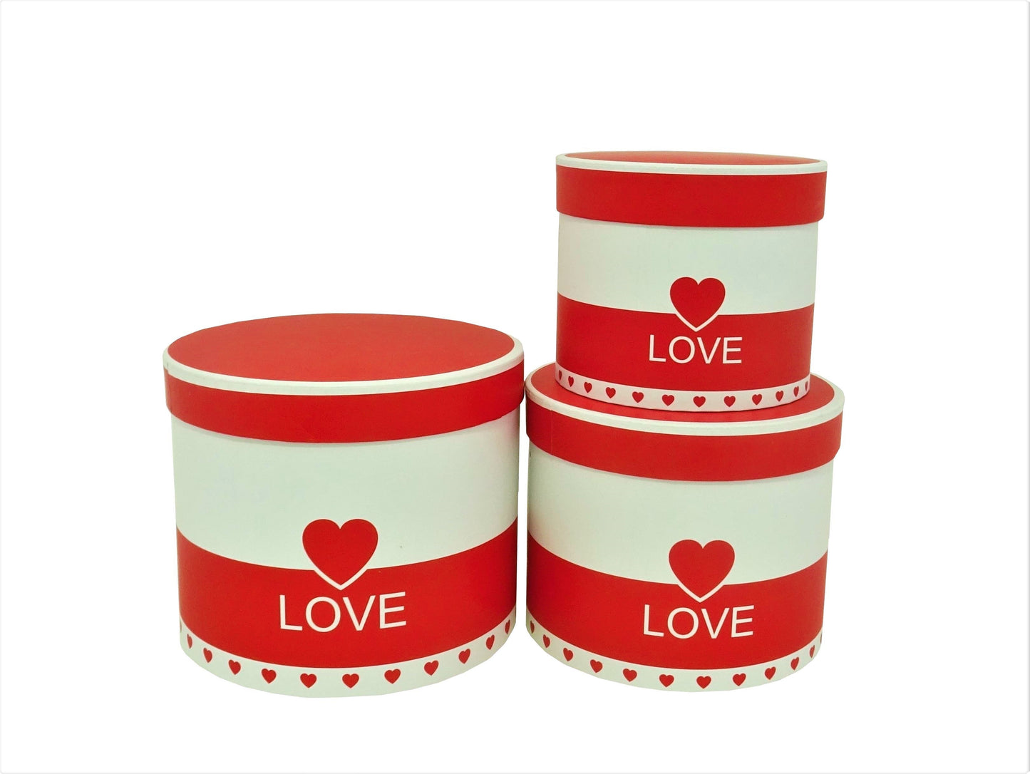 Set 3 Cutii Rotunde in Doua Culori pentru Flori H13-H17