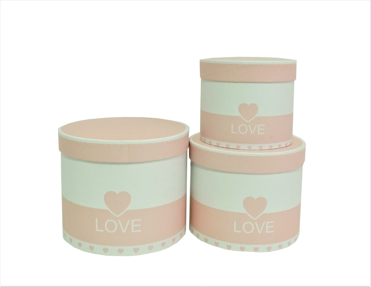 Set 3 Cutii Rotunde in Doua Culori pentru Flori H13-H17