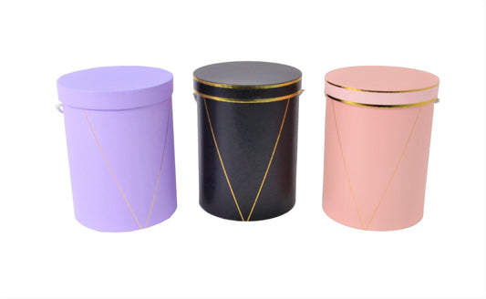 Set 3 cutii rotunde uni