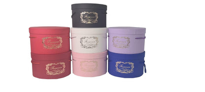 Set 3 Cutii Rotunde Uni cu Inscriptie "Forever" H13-H15