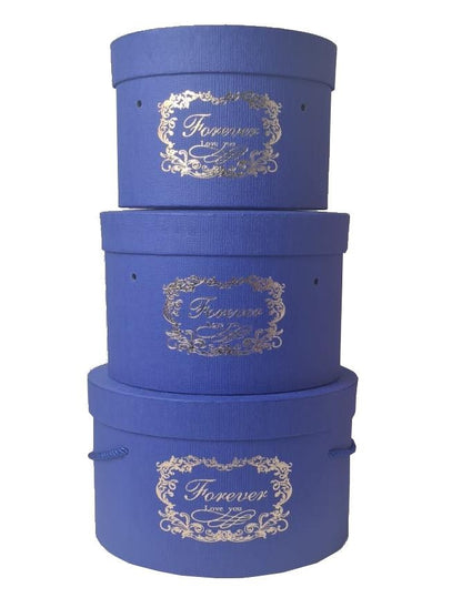 Set 3 Cutii Rotunde Uni cu Inscriptie "Forever" H13-H15