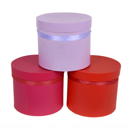 Set 3 Cutii Rotunde Uni H 20 pentru Flori