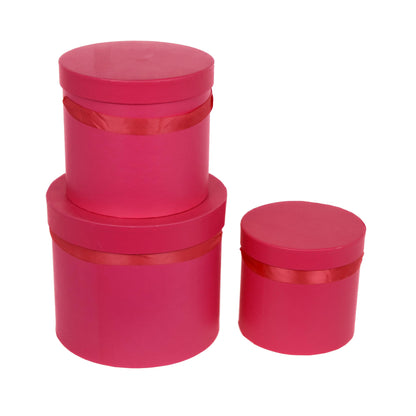 Set 3 Cutii Rotunde Uni H 20 pentru Flori